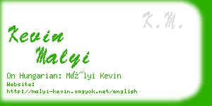 kevin malyi business card